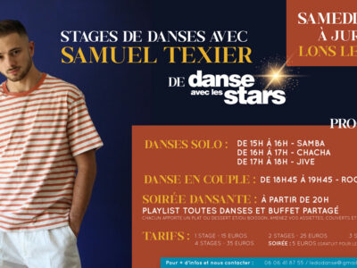 4 STAGES ET SOIRÉE DANSANTE AVEC SAMUEL TEXIER DE « DANSE AVEC LES STARS »