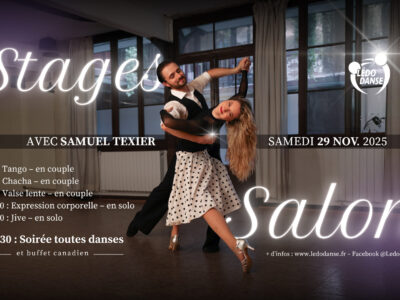 Stages salon avec Samuel Texier 🌟 Soirée toutes danses 🪩 Lédodanse à Juraparc