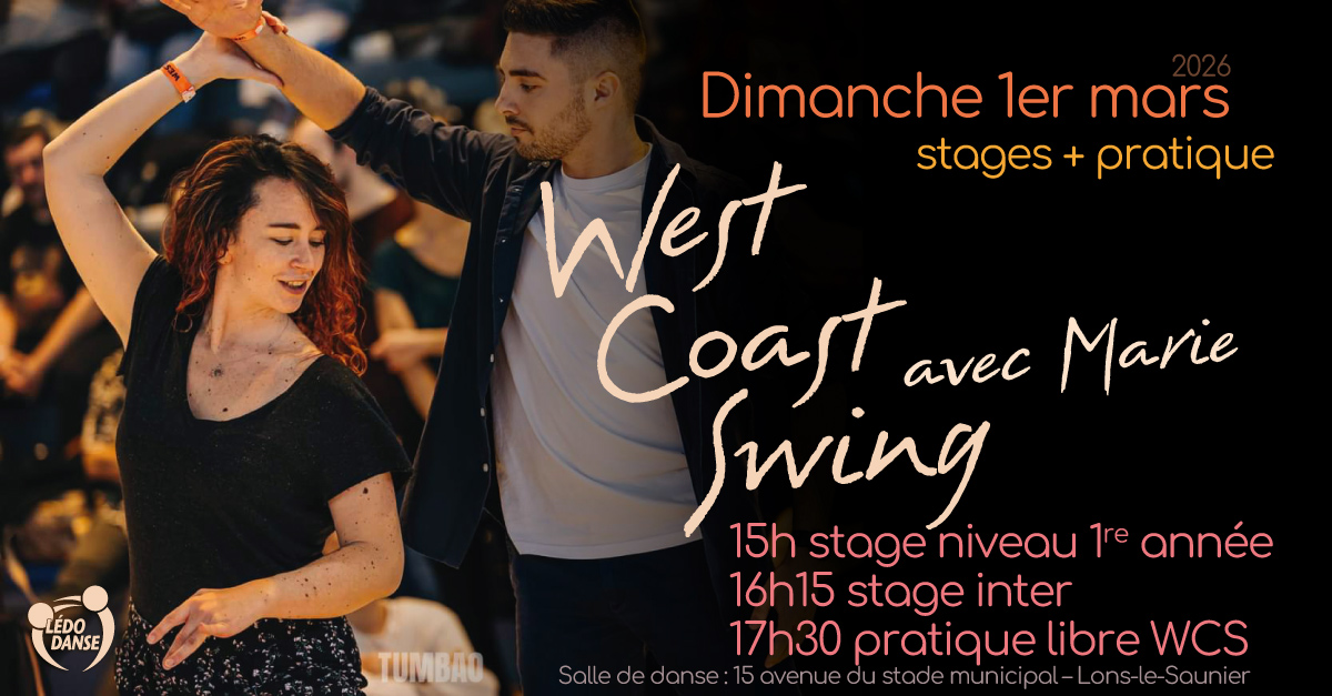 Stages West Coast Swing et pratique • Lédodanse • Dimanche 1er mars