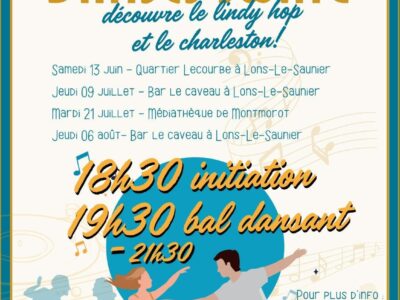Initiations Danses Swing de l&rsquo;été Avec Antoine & Caroline – Lédodanse Lons-le-Saunier – Jeu 9 juil – Mar 21 juil – Jeu 6 août