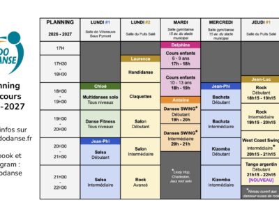 Le planning de la saison 2026-2027 !